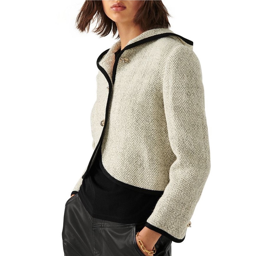 ba&sh Cream and Black Blazer